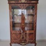 MACE-Baroque office display case - Brass - Brown color - Two glass doors - Two drawers - Filing cabinet - Office furniture