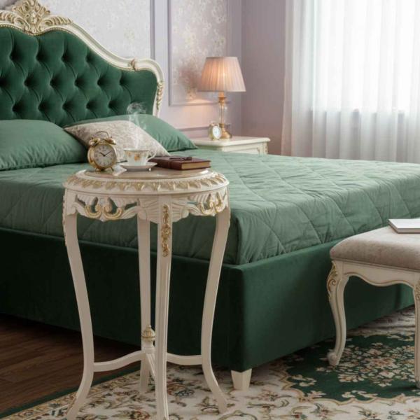 MACE Heritage – Barocker Beistelltisch mit Marmorplatte in Ivory-Creme und Antikgold