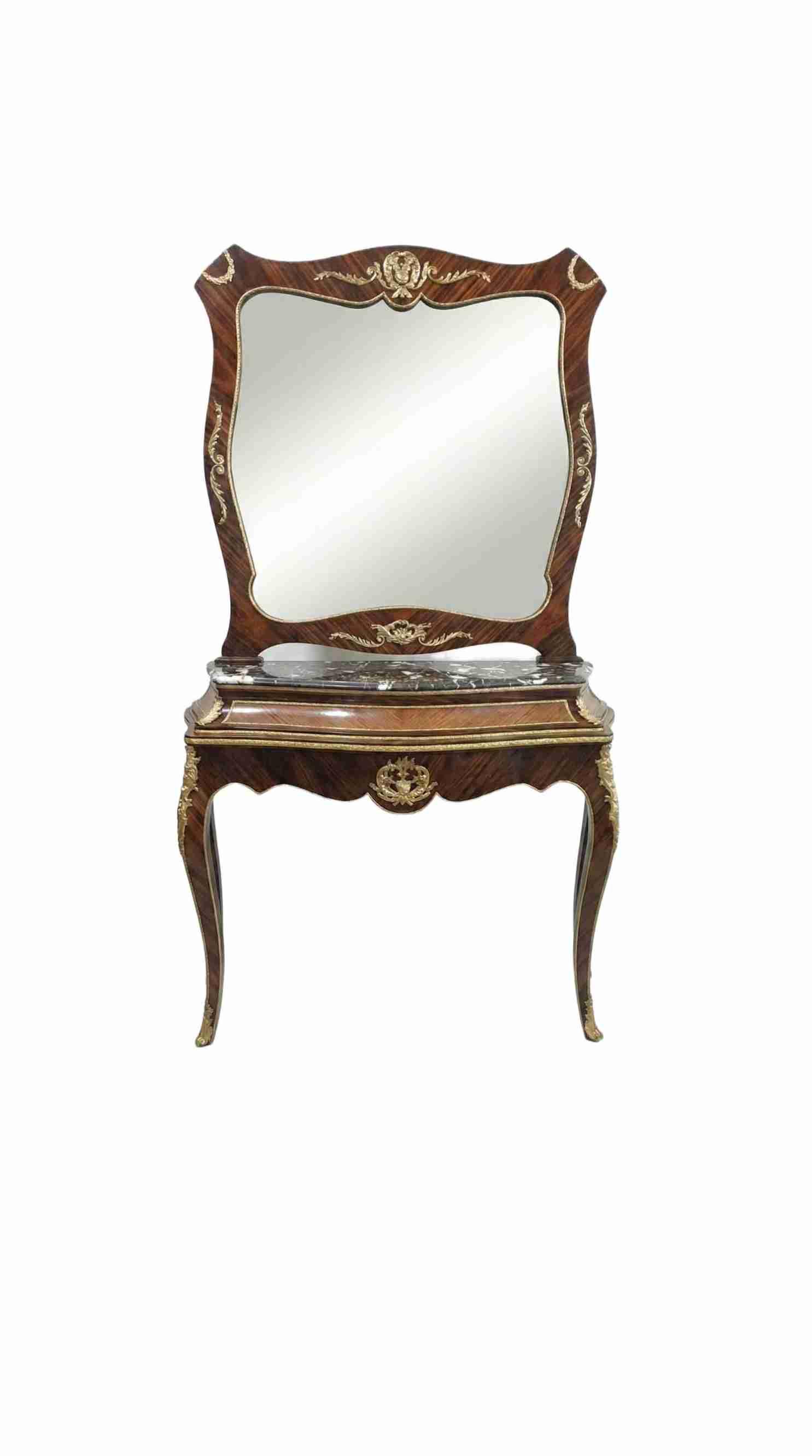MACE Heritage - Table console baroque – velours, marbre, rouge, doré