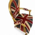 MACE Heritage - Baroque armchair - Union Jack design - Living room - Classic furniture - Gold/Union Jack