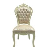 MACE Heritage Barock-Stuhl – Beige-Holz-Rahmen & Gold-Champagner Stoff – Handgefertigt