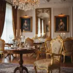 MACE Heritage – Barock Sessel – Handgeschnitzter Goldrahmen mit gold-champagnerfarbener Brokatpolsterung