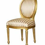 MACE Heritage - Barocker Esszimmerstuhl Gold Champagner klassisch eleganter Holzstuhl aus Echtholz Möbel für Esszimmer, Wohnzimmer und Flur.