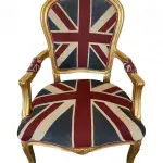 MACE Heritage - Baroque armchair - Union Jack design - Living room - Classic furniture - Gold/Union Jack