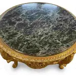 MACE Heritage – Luxury Baroque Entrance Table (Gold / Natural Black Marble)