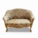 MACE HERITAGE - Barock-Sofa – Handgefertigt – Gobelin-Stoff in Beige – Champagnergoldener Holzrahmen – 116 cm