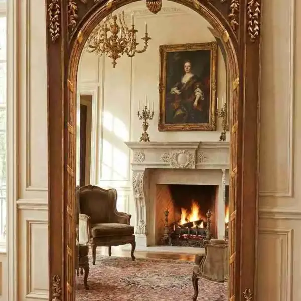 MACE Heritage – Großformatiger Barockspiegel in antik patiniertem Gold – Handgefertigt – 230 cm