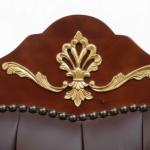 MACE Heritage – Barocker Executive-Bürosessel mit Antik-Messingakzenten, Kunstlederpolsterung und Hochglanz-Holzfurnier