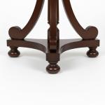 MACE-English side table - Brown color - Solid wood - Handmade - Marquetry - Diameter 55cm