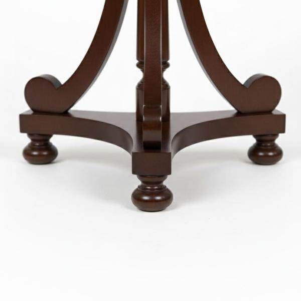 MACE-English side table - Brown color - Solid wood - Handmade - Marquetry - Diameter 55cm