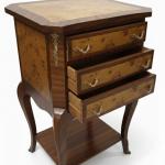 MACE Heritage – Baroque Bedside Table in Solid Wood with 3 Drawers and Decorative Metal Hardware