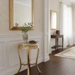 MACE Heritage - Table d’appoint Louis XVI / baroque – marbre, feuille d’or, rouge, beige, doré
