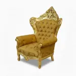 MACE Heritage – Luxuriöser Barock-Sessel in Gold mit Gobelin-Stoff